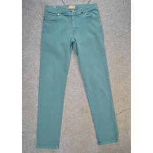 Marco Pescarolo Pants Mens 54 Teal Nerano M17 Cashmere 5-Pocket Made Italy 36x34